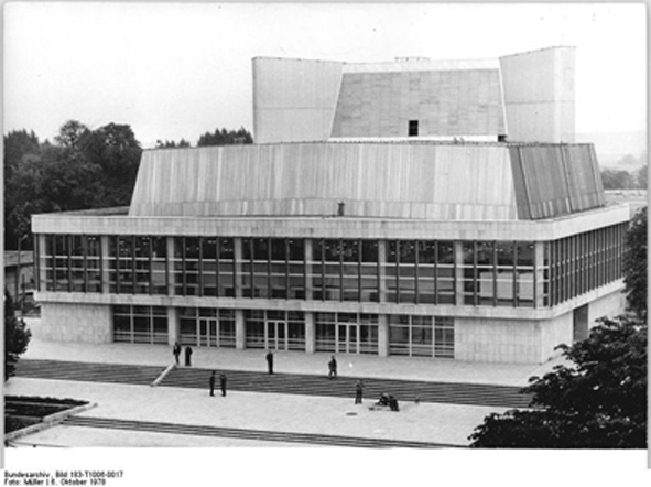 Ansicht des Kulturhauses von Ost, Aufnahme von 1978